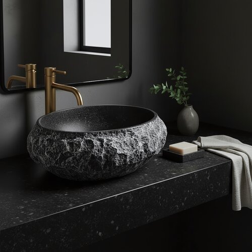 REA Bath Nadgradni umivaonik Mika Gabro Black Slike