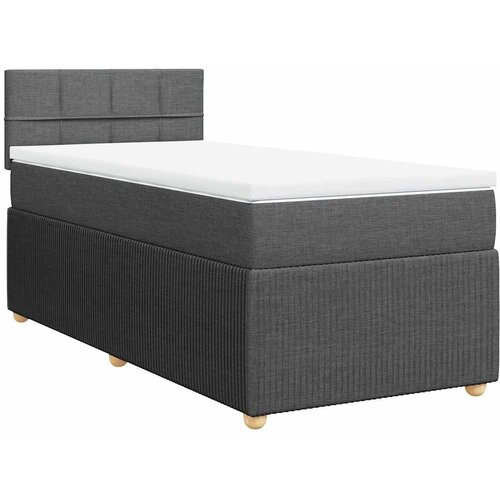  Krevet s oprugama i madracem tamnosivi 90 x 190 cm od tkanine Slike