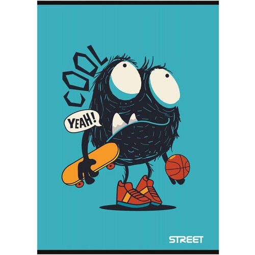 STREET zvezek A4 monsters, mali karo, 54 listov, sortirano, 1 kos Slike
