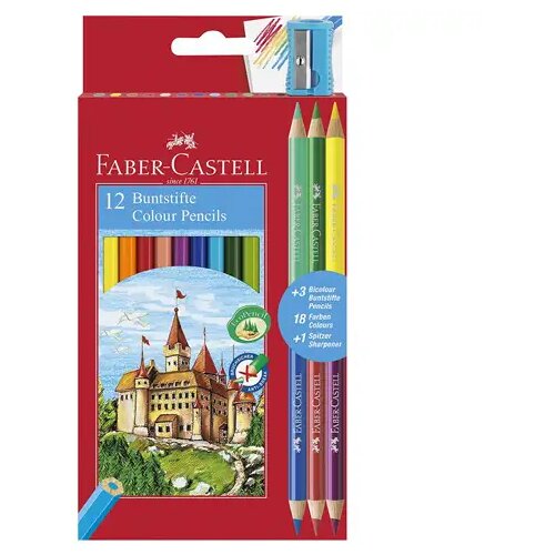 Faber-Castell Drvene bojice 12kom + Bicolor bojice 3kom Cijene