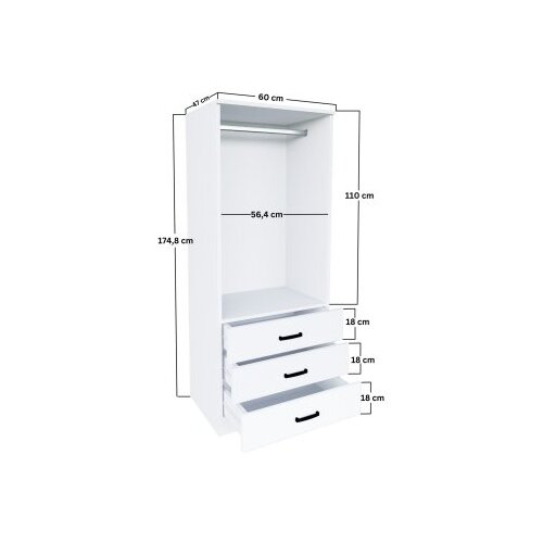 Hanah home easy 1600-58 matte white wardrobe Cene