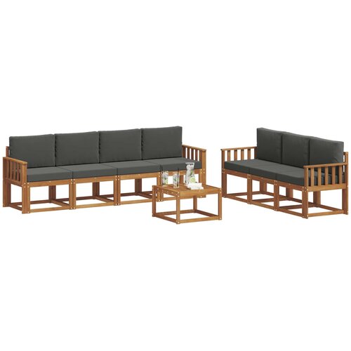  Set vanjskih sofa 8 kom. Prirodna i antracit Slike