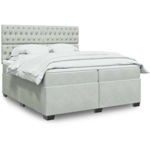 vidaXL Krevet s oprugama i madracem svjetlosivi 200x200 cm baršunasti Cijene