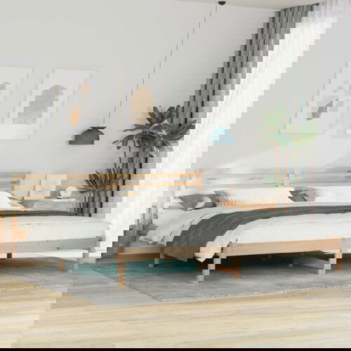 vidaXL Konstrukcija postelje Rjava 180 x 220 cm Masivno borovo les Cene