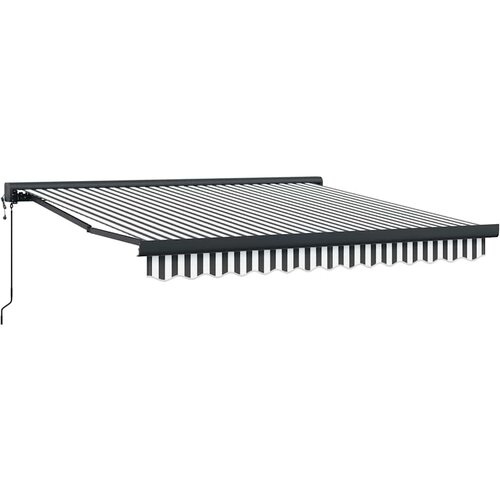 Tenda na uvlačenje antracit i bijela 3x2,5 m tkanina i aluminij Slike