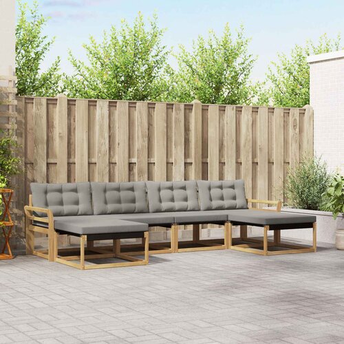  Set vanjskih sofa 6 kom. Bijela i svjetlosiva Smeđa 333 x 162,5 x 73 cm Cene