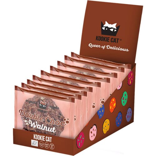 KOOKIE CAT BIO ovseni pi&amp;scaron;kot - Double Choc Walnut - 50 g Slike