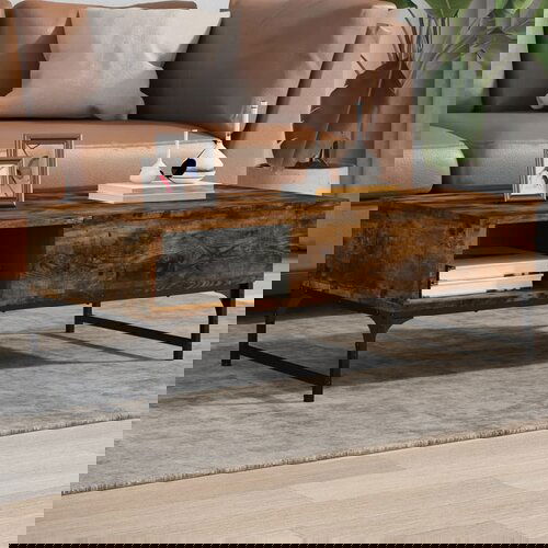 vidaXL Stolić za kavu boja hrasta 100 x 50 x 35 cm od drva i metala Cijene