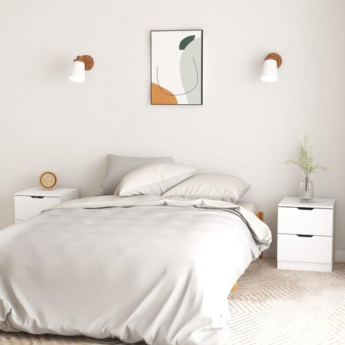  Noćni ormarići 2 kom bijeli 40 x 40 x 50 cm od iverice Slike