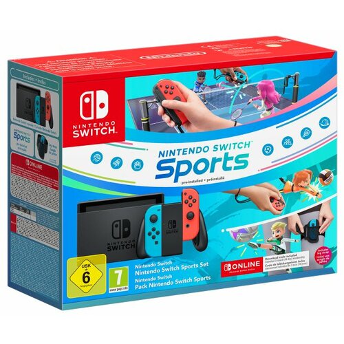 Nintendo konzola switch red and blue joy-cons + switch sports Slike