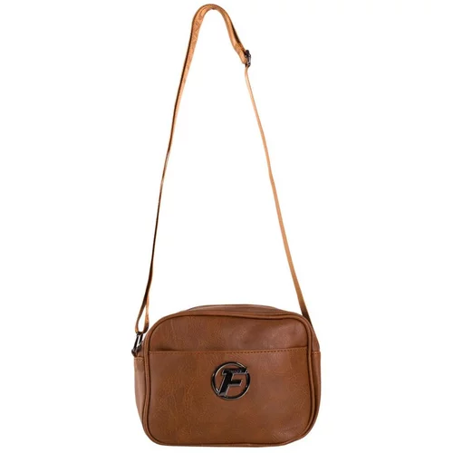 Fashion Hunters Brown small messenger bag with a wide strap