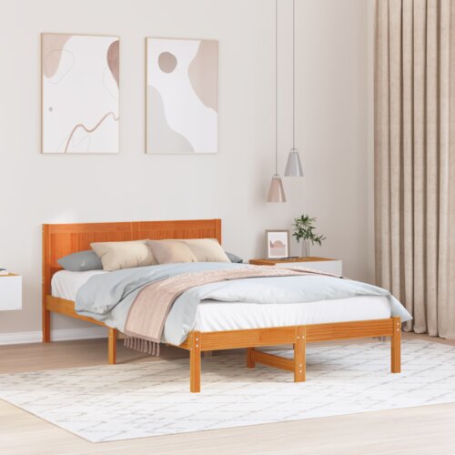  Konstrukcija postelje Rjava 135 x 190 cm Trden borov les, (5000126430) Cene