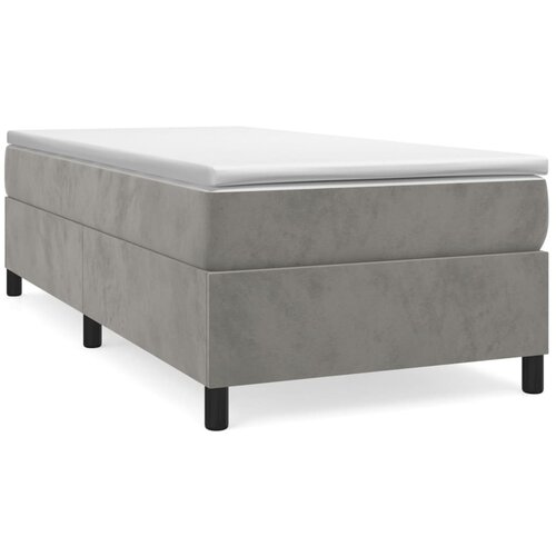 VidaXL Box spring posteljni okvir svetlo siv 90x200 cm žamet, (20684459) Slike