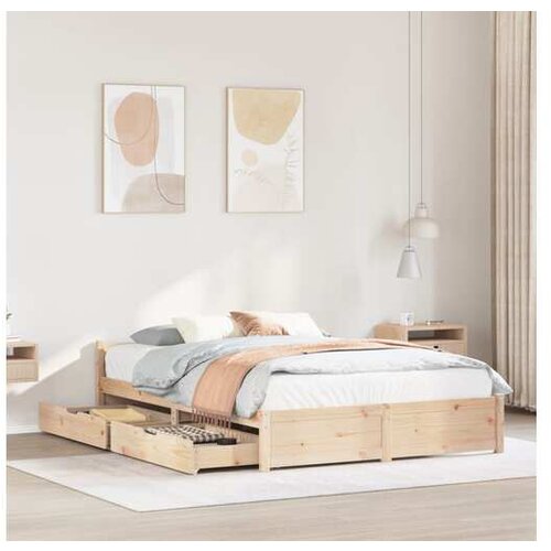 VidaXL Okvir kreveta bez madraca 140 x 200 cm od masivne borovine Slike
