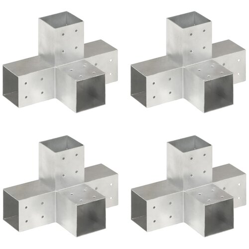 vidaXL Spojniki za stebre 4 kosi X oblike pocinkana kovina 81x81 mm Cene