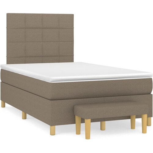 VidaXL Box spring postelja z vzmetnico taupe 120x190 cm blago Slike