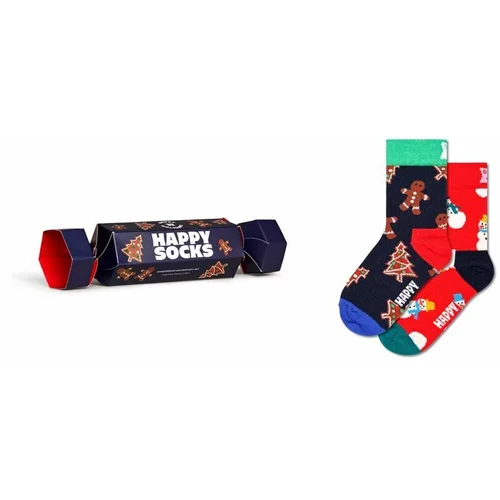 Happy Socks Otroške nogavice Holiday Socks Gift Set mornarsko modra barva