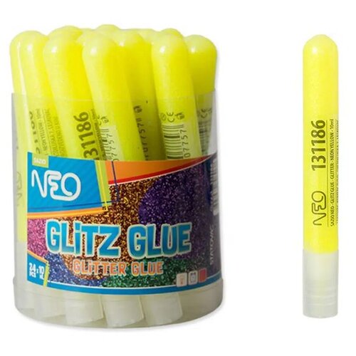 Glitz glue, lepak sa šljokicama, žuta neon, 10ml ( 131186 ) Slike