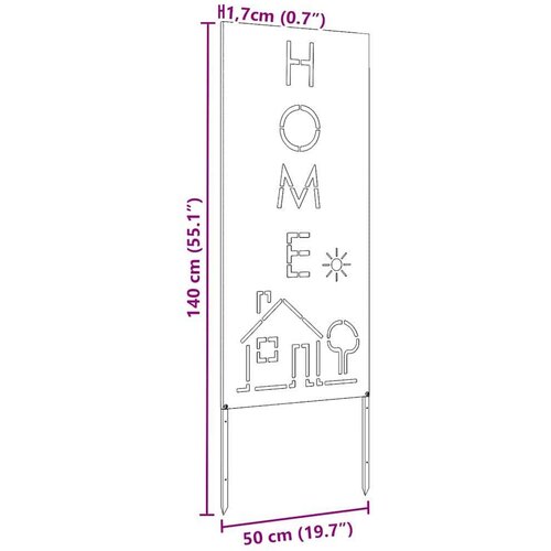 VidaXL Dekorativna ploča za vrt Antracit 50 x 140 cm Slike
