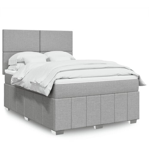  Krevet box spring s madracem svjetlosivi 140x200 cm od tkanine Cijene
