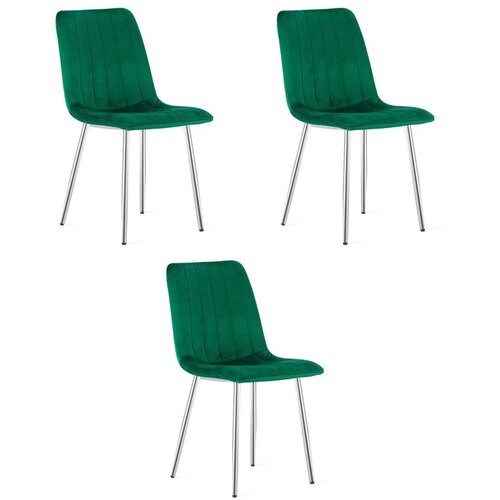 Lava stolica - zeleni bar&amp;scaron;un / kromirane noge x 3 Slike