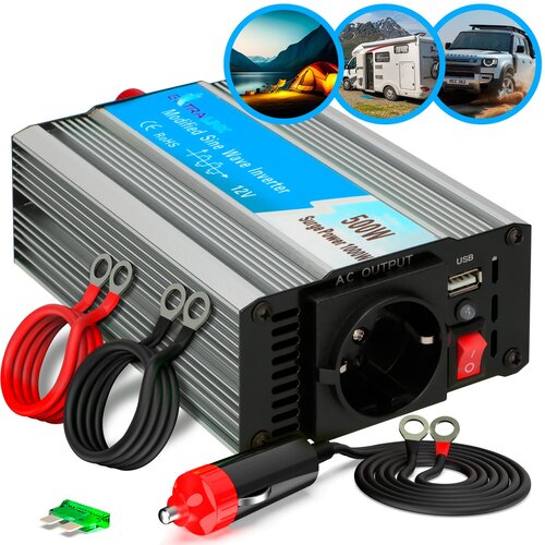 Shumee extralink OPIM-500W | pretvornik napetosti | 12V avto, 500W spremenjen sinusni val, (21327611) Cene