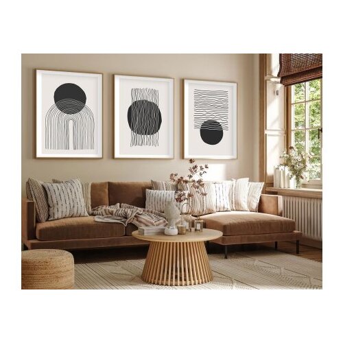 WALLXPERT huhu213 - 50 x 70 Multicolor Decorative Framed MDF Painting (3 Pieces) Cene