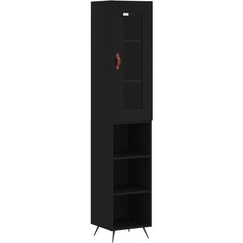 Maison Chic Visoka omara - Komoda - Predalnik črna 34,5x34x180 cm inženirski les, (21719285) Slike