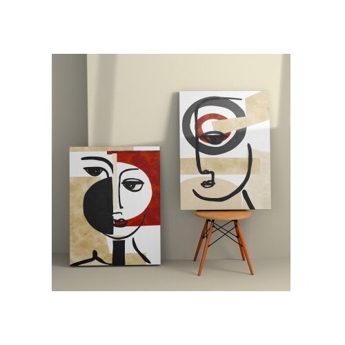 Wallity 2KNV4234 - 50 x 70 multicolor decorative canvas painting (2 pieces) Cene