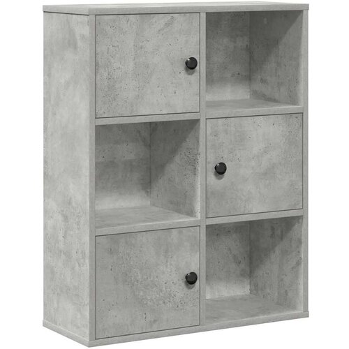 VidaXL Regal za knjige boja betona 60x24x76,5 cm konstruirano drvo Slike