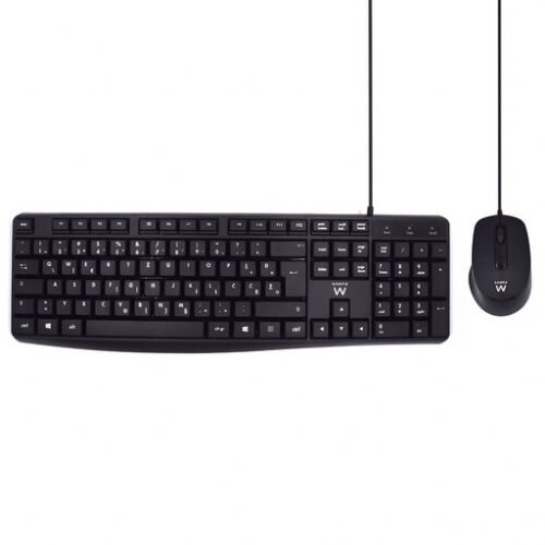 Ewent Tipkovnica in mi&amp;scaron;ka Business Combo s tihim tipkami, črna, USB, SLO Slike