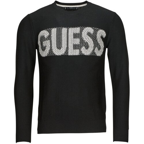 Guess AMYAS LS CN SLOGAN SWEATER Crna Slike