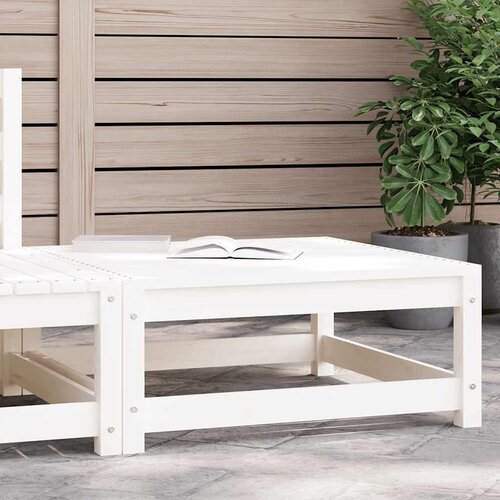 Vrtni tabure bijeli 70 x 70 x 30 cm od masivne borovine Cene
