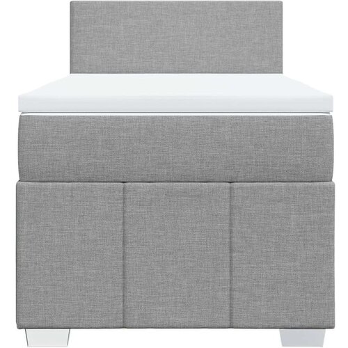 VidaXL Okvir kreveta s oprugama i madrac svjetlosivi 90x200cm tkanina Slike