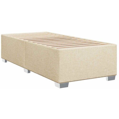  Boxspring krevet s madracem Krem 80 x 200 cm Tkanina - Krem 80 x 200 cm Dizajn s rombovima Slike