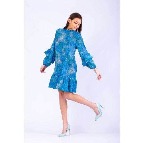 Taravio Ženska haljina sa uzorkom plave boje bijela | svijetlo plavo Slike