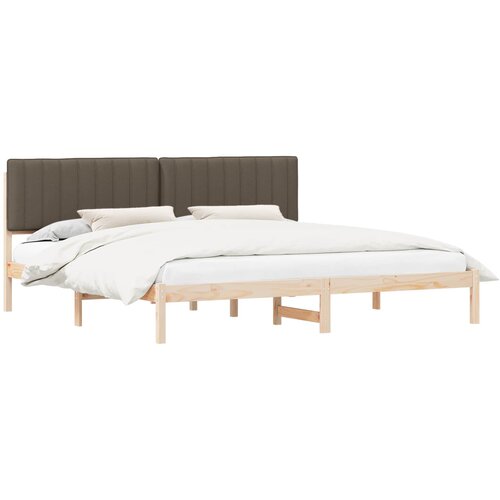 vidaXL Posteljni okvir z oblazinjenim vzglavjem Taupe 200 x 200 cm, (5000100803) Cene