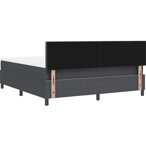  LED Box Spring Krevet Tamno siva i bijela 180 x 200 cm Slike