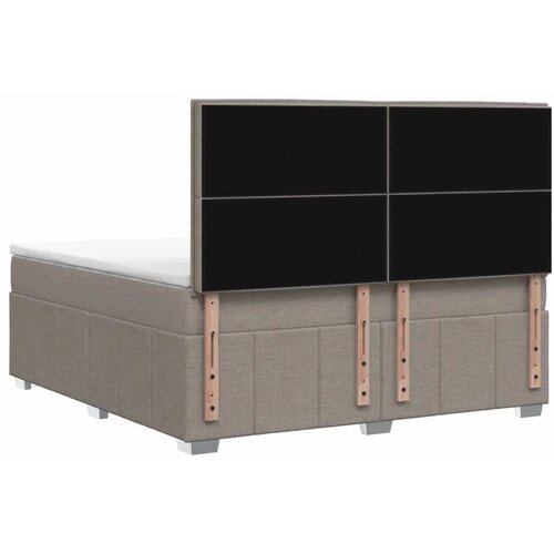  Boxspring krevet s madracem Sivosmeđa 180 x 200 cm Tkanina - Sivosmeđa 180 x 200 cm Dizajn linija Slike