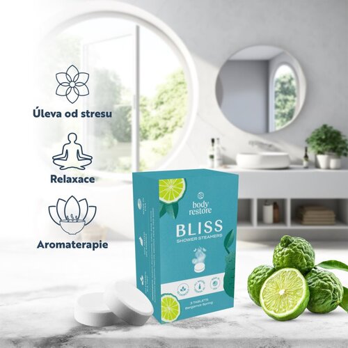 Body Restore Bliss Shower Steamers tablete za prho di&amp;scaron;ave Bergamot Spring 3 kos Slike