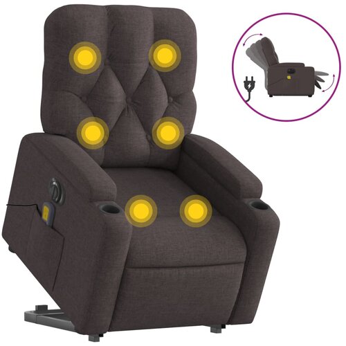 Maison Chic Električni masažni naslanjač - Relax naslanjač s funkcijo vstajanja temno rjav, (22062317) Cene