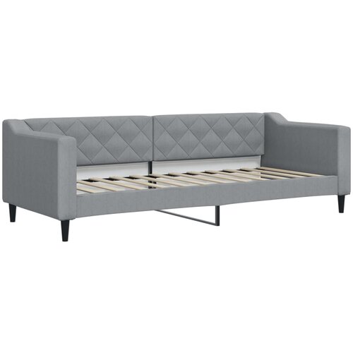 Dnevni krevet na razvlačenje svjetlosivi 80 x 200 cm od tkanine Slike