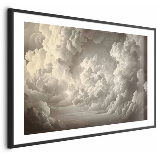  Plakat Whisper of Illuminated Clouds: Soft Light Play in the Sky Theater 42x29.7 Crni okvir s margom Cijene