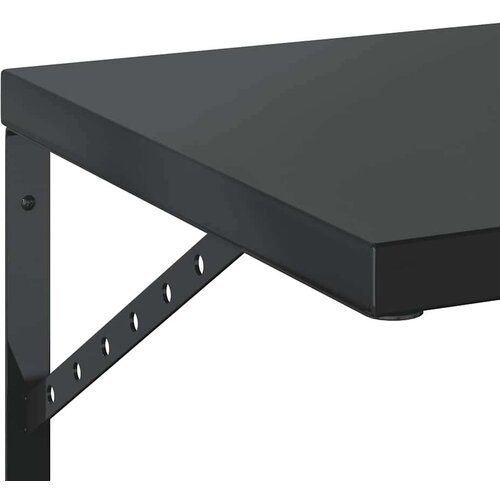 VidaXL Zidne police 2 kom 100 x 40 cm crne nehrđajući čelik Slike