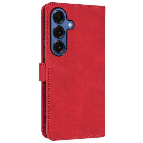 SUNSKY Eleganten ovitek etui iz umetnega usnja za Samsung S26, Rdeč Slike