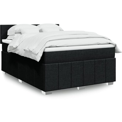 vidaXL Box spring postelja z vzmetnico črna 160x200 cm blago Cene