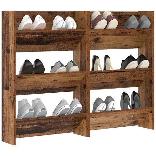  Ormar za cipele s policom 2 pcs Staro drvo 60 x 18 x 90 cm Slike