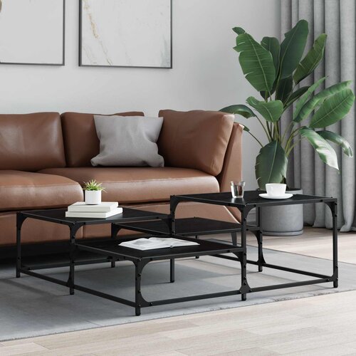  Stolić za kavu Crni hrast 107 x 107 x 40 cm Konstruirano drvo Cijene
