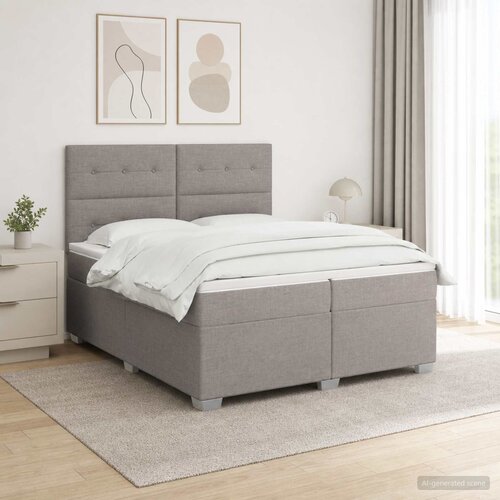  Boxspring krevet s madracem Sivosmeđa 200 x 200 cm Tkanina Cijene