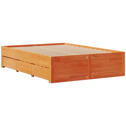  Okvir kreveta bez madraca s ladicama 140x190 cm od borovine Slike